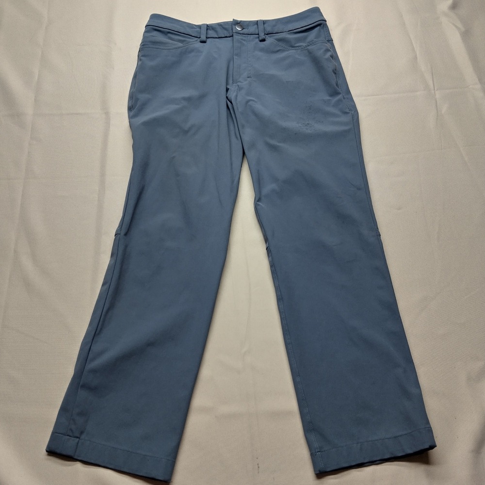 Lululemon Mens Commission Slim Fit Warpstreme Pants Gray Blue Size 28 x 26.5